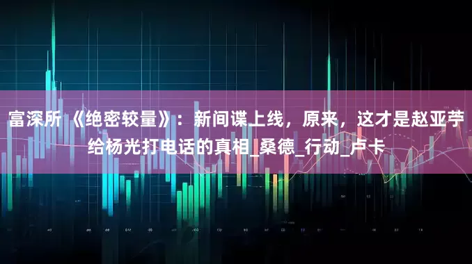 富深所 《绝密较量》：新间谍上线，原来，这才是赵亚苧给杨光打电话的真相_桑德_行动_卢卡